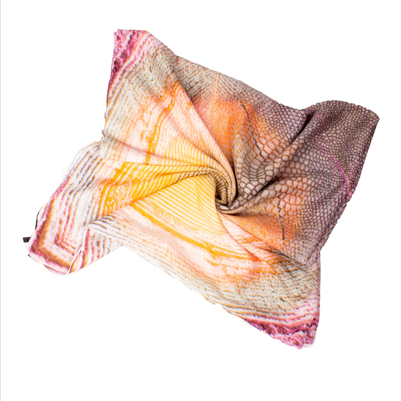 BEYMEN DARK ORANGE VIOLET RED WHITE SQUARE SCARFWOMENS SIZE 114X114